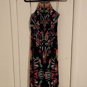 Flying Tomato Pink and Blue Halter Maxi Dress